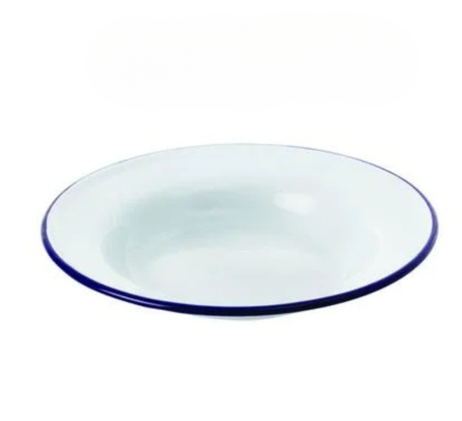 Versatile 20cm Enamel Soup Plate - Perfect for Soups and Stews