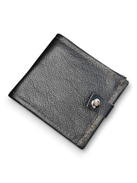 Men's Leather Wallet - Slim Long Design with Zip and Button Compartments
