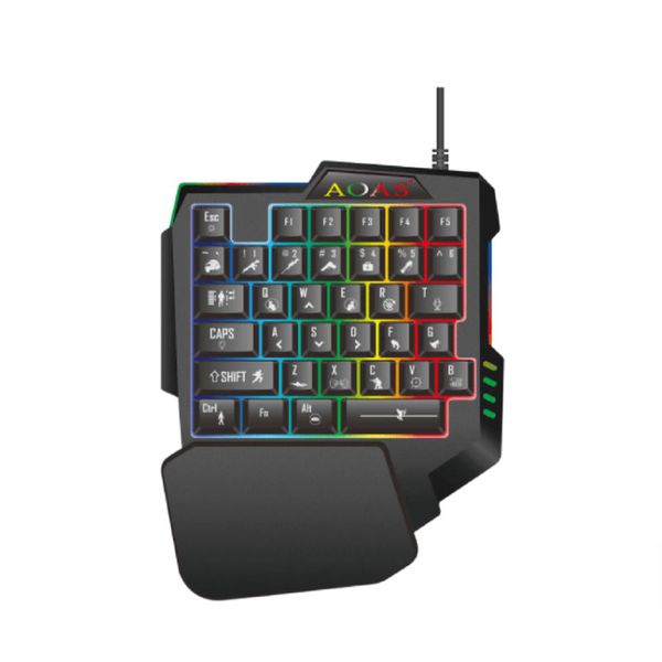 Half Left-hand Wired Gaming Keyboard with Light and 35 keys for Gamer