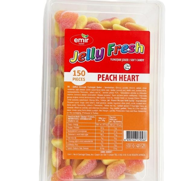 Tube Jelly Fresh Peach Heart x 150 pcs