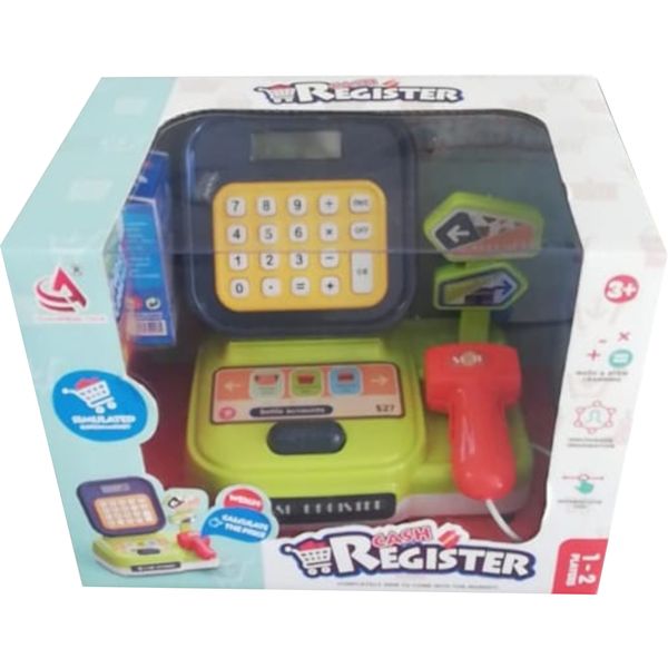 Kids Supermarket Calculator Scanner Money Cash Register - Blue/Green