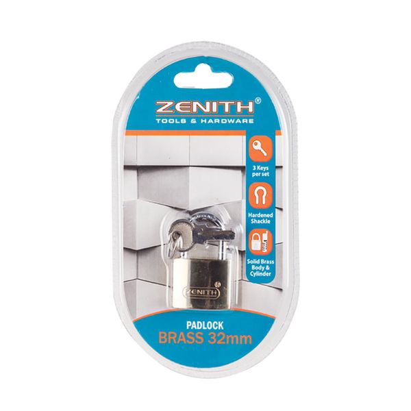 Padlock - Home Security - Brass - Extra Keys - 32mm - 12 Pack