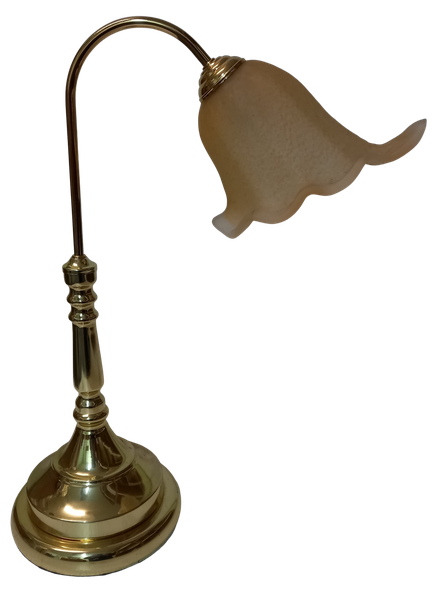 Litex Lamps Traditional Brass Table Lamp With Frosted Glass Shade