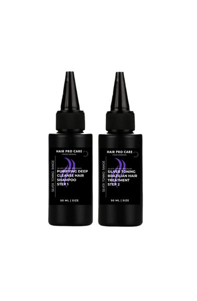 Hair Pro Care Silver Toning Brazilian Hair Treatment &amp; Shampoo 50ml Set