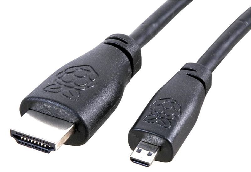 Raspberry Pi (T7733AX) Pi 4 &amp;5 Model B HDMI Cable, Micro HDMI To HDMI, 2m