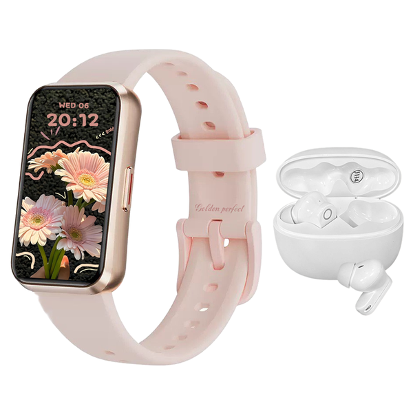 Women's Pink Smartwatch &amp; Bluetooth Earphones - A Stylish Everyday Gift Set