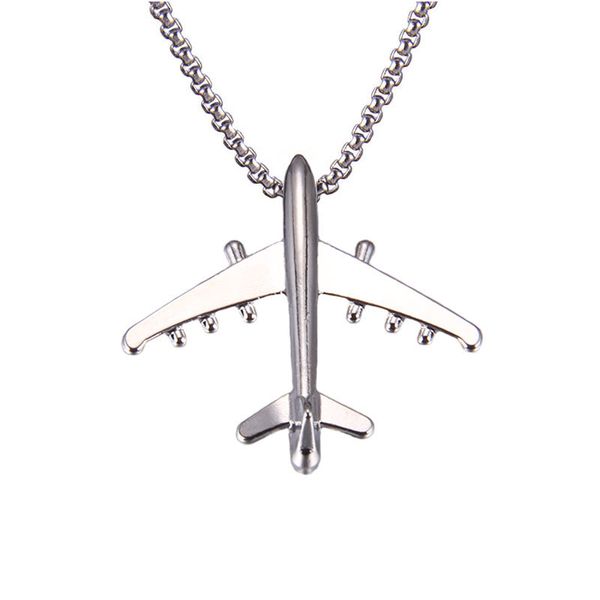 Hip Hop Airplane Shaped Pendant Necklace