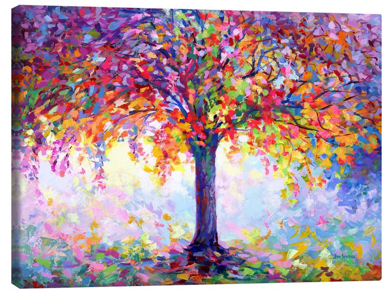 Canvas Art - Tree Of Happiness Large Abstract Painting Canvas Wall Art