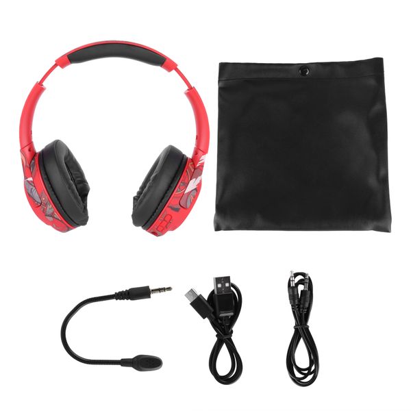 ELA2 Bluetooth Headset Wireless HeadMounted Luminous HIFI Headphones Red