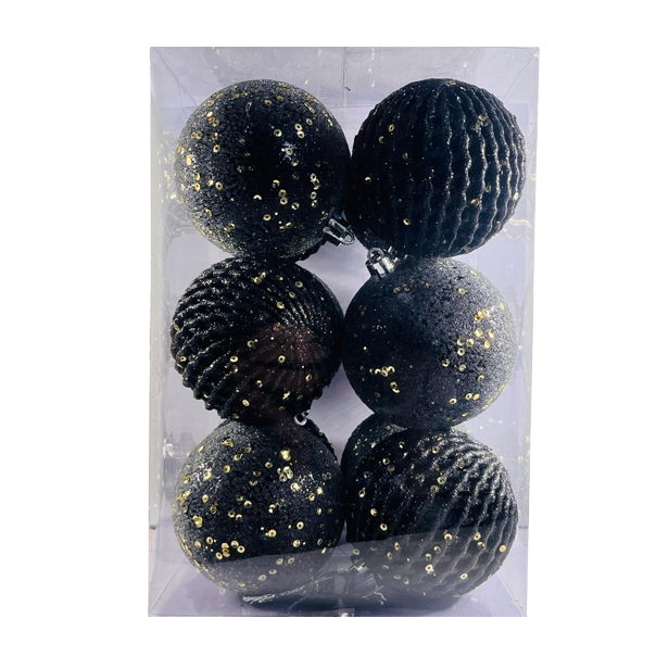 Luxury Glitter Christmas Tree Baubles - Christmas Balls 8cm (12 Piece)