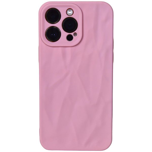 Pink Phone Case with Textured Creases for iPhone 14 Pro