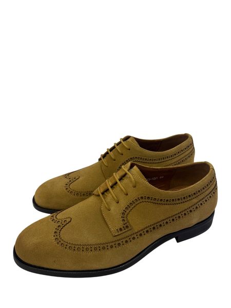 Men's Premium Suede Classic Oxford Brogue Shoes - Brown