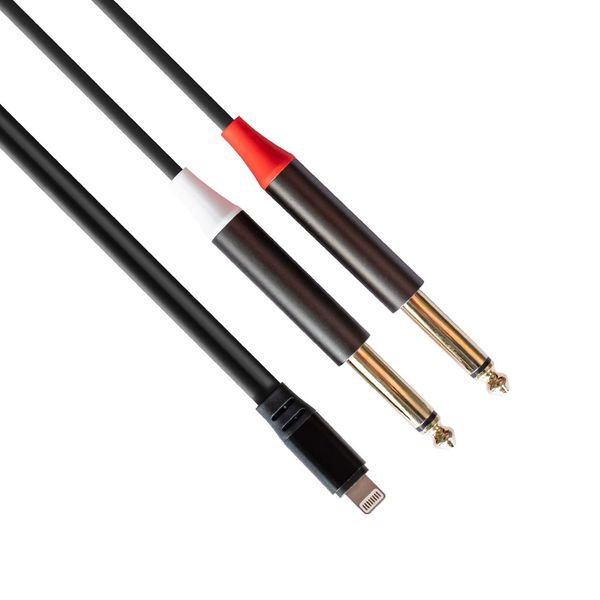 Rubiqube Lightning To Dual Jack Mono Cable (1.8M)