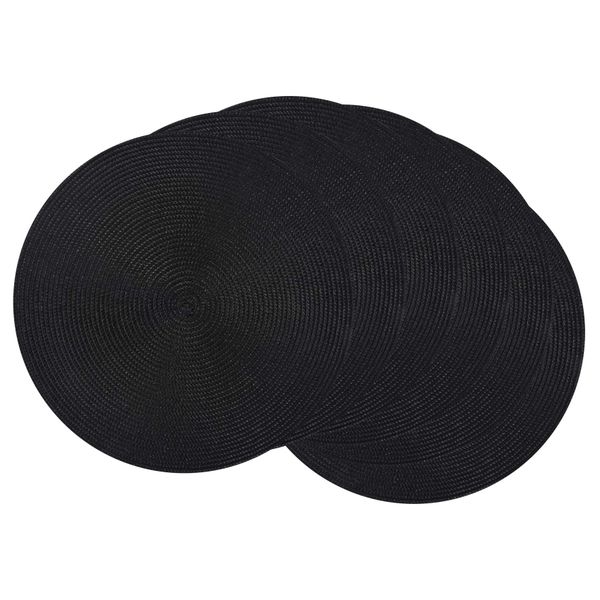 Round Braided Placemats Table Mats for Dining Tables- Set of 6