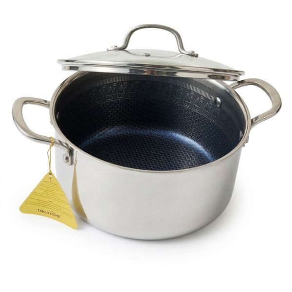 24cm Casserole Pot Stainless stell With Honeycomb pattern -TAKEME HOME