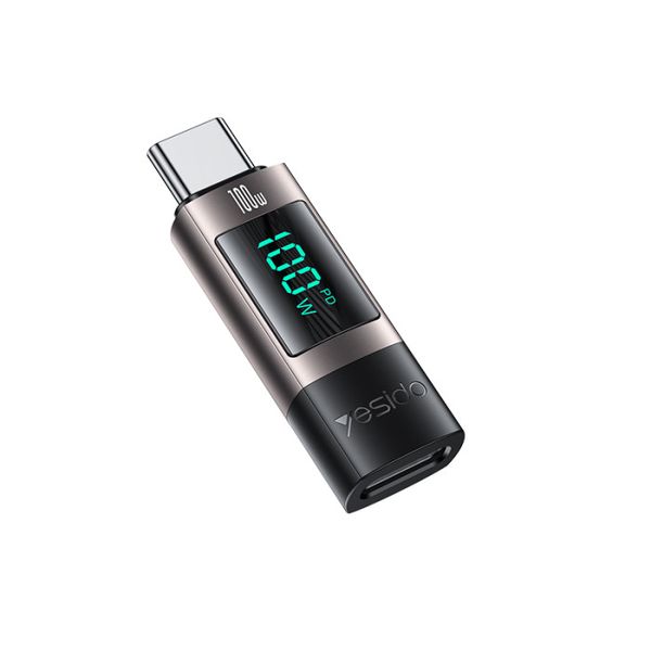 Yesido100W Type-C-C OTG Adapter with Aluminum Real-Time Power Display GS24