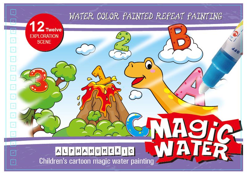 Reusable Magic Water Coloring Book - Alphanumeric Series