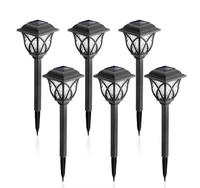6 Pack - Solar Garden Lanterns Warm White
