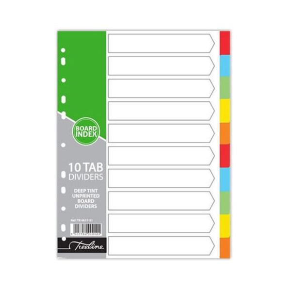 10 Tab Polypropylene dividers