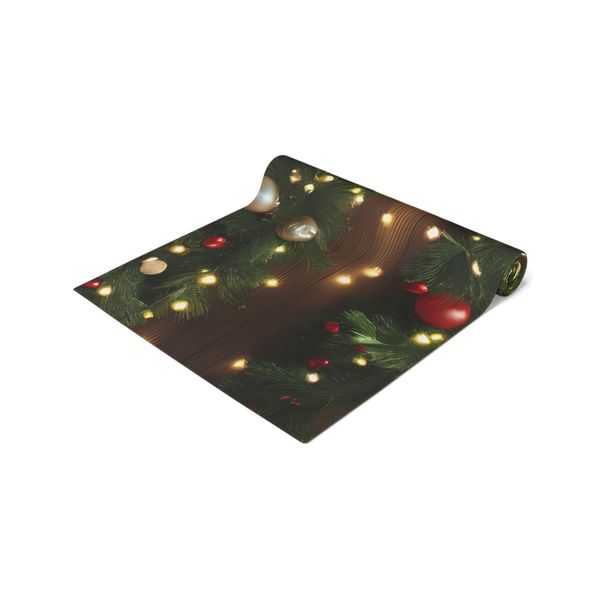 PVC Christmas Table Runner Wood 1