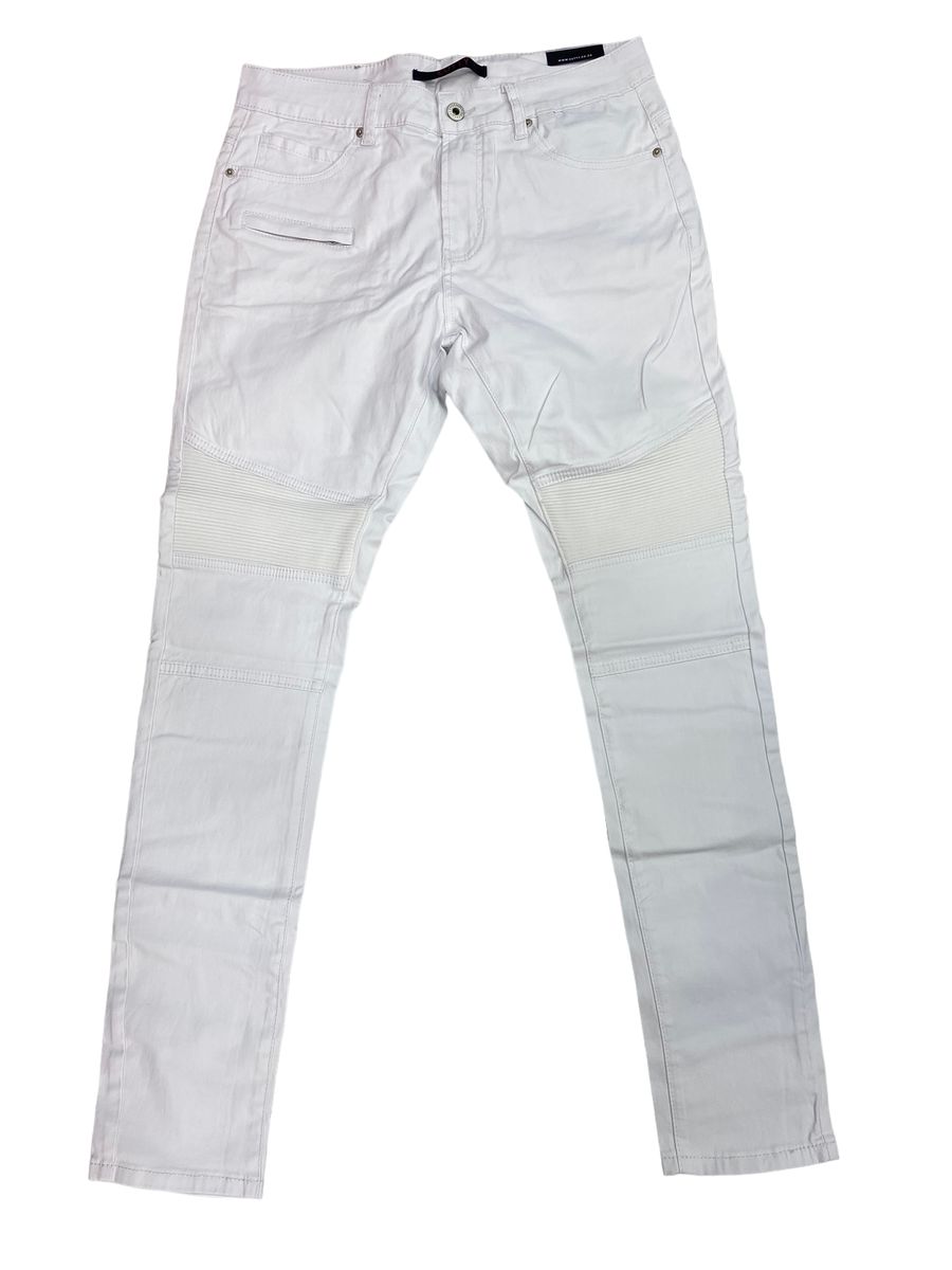 Cutty CAustin Mens Skinny Biker Leather Look Jeans - White | Shop Today ...