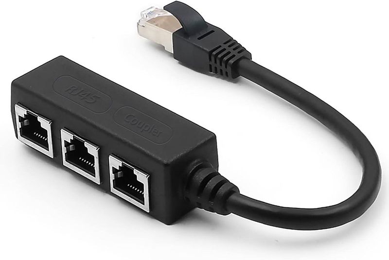 RJ45 1 Male to 3 x Female LAN Ethernet Splitter Adapter Cable. BT