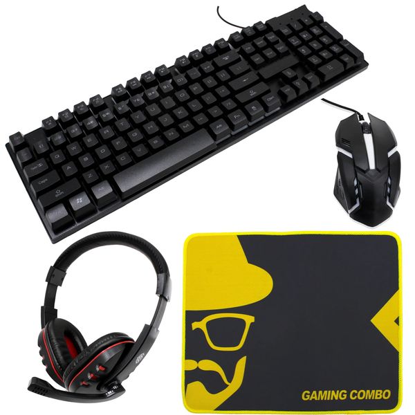 4 in 1 Gaming Combo - RGB Keyboard + Mouse + Headset + Mousepad - Q-JP004