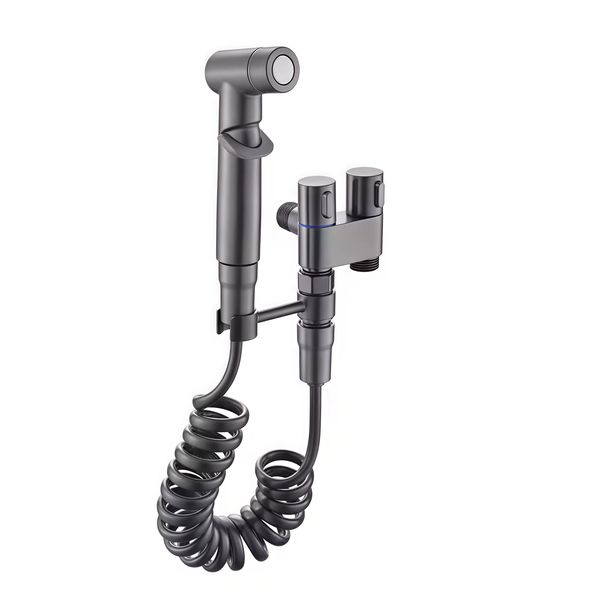 1-in-2-out Stainless Steel Handheld Bidet Sprayer Set for Bathroom &amp; Toilet