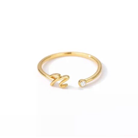 SilverCity Personalised Alphabet Initial Minimalist Gold Adjustable Ring, Shop Today. Get it Tomorrow!
