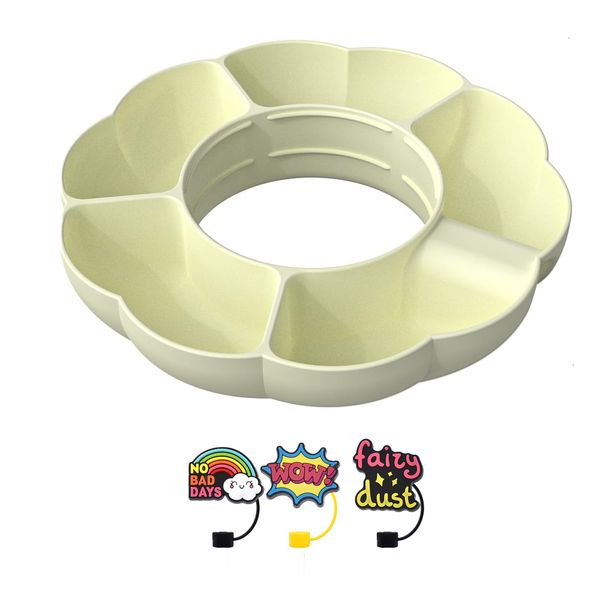 40OZ Silicone Snack Bowl &amp; 3 Pcs Straw Tip Covers for Water Bottle
