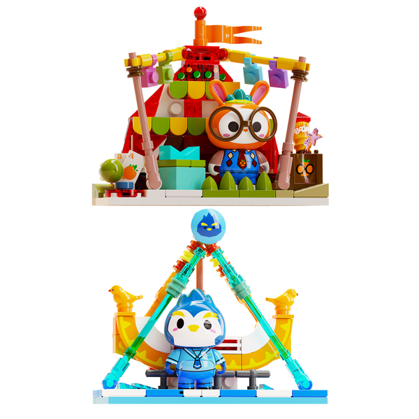 Building block toys Animal Paradise Set, 2-in-1 Mixed Pack with Dust Cover