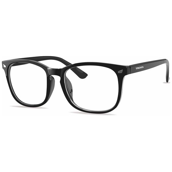 TROO Blue Light Blocking Wayfarer Reading Glasses (Computer/TV/Phone) - Black