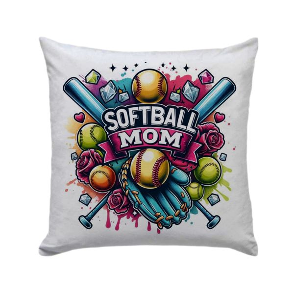 Softball Mom Decor Pillow 30cm x 30cm