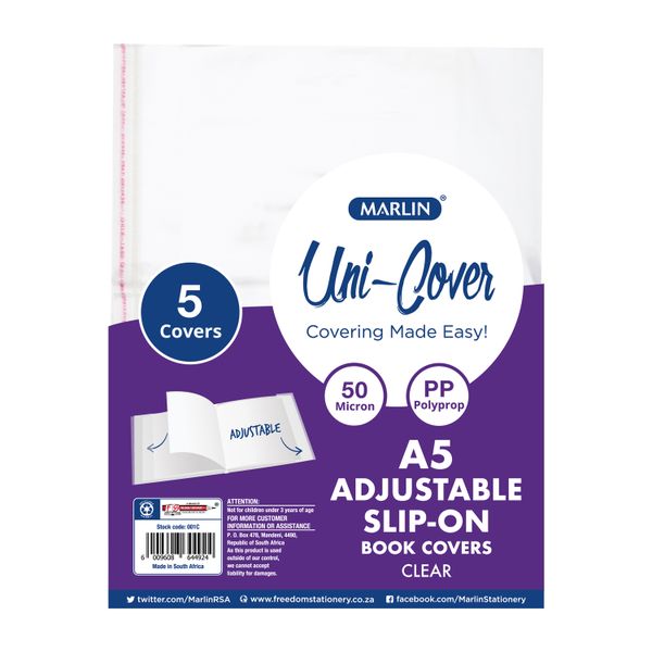 Marlin - 10 Piece A5 Adjustable Book Covers x 10
