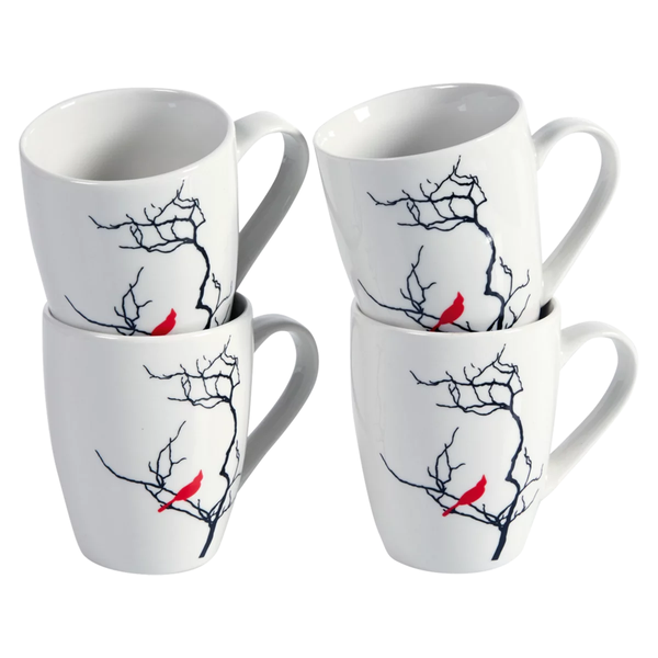 Red Swallow Coffee Mug - Set 4 Piece
