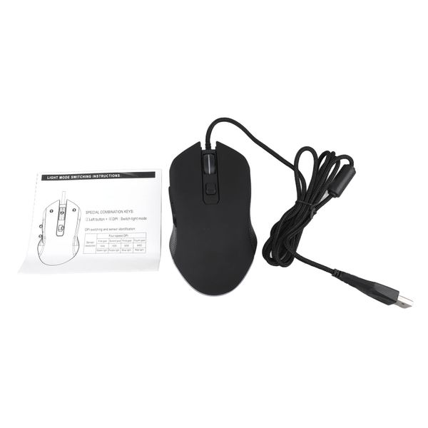 Wired Mouse Office RGB Adjustable Luminous Black