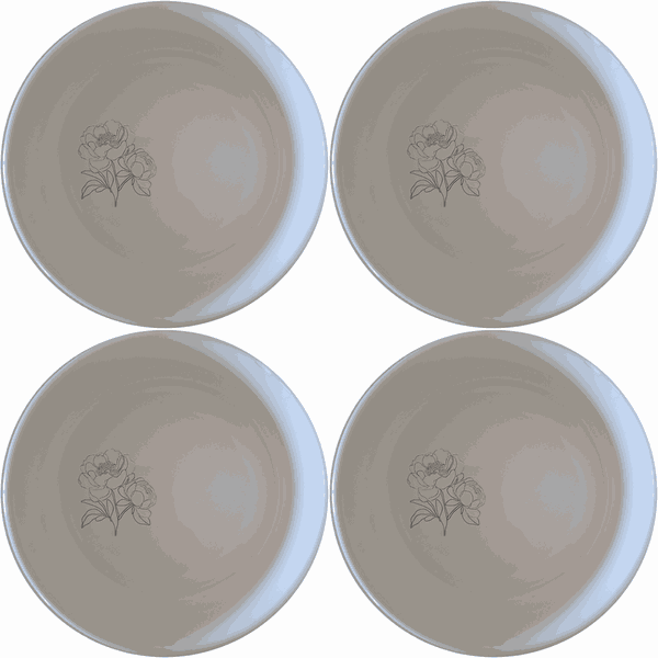 Bold Coral Peonies Bowl Set of 4 - Range 1