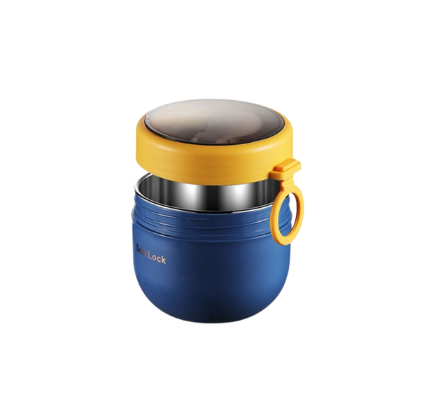 Stainless Steel Insulated Soup Cup with Spoon and Lid - 600ml