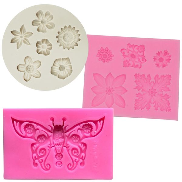 Kitchen Floral Silicone Chocolate Moulds Set Of 3 - Spring