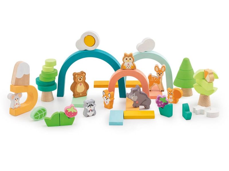 Sevi Wooden Construction Set “Life in the Woods” (47 Pieces)