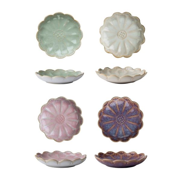 Japanese Lotus Dipping Dishes 4 piece - Option 2