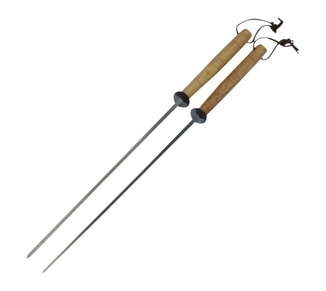 2 Piece Stainless Steel Skewers Brown and Sliver