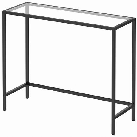 Anchor Hallway Console Tempered Entrance Entry Hall Glass Top Table - Black Image