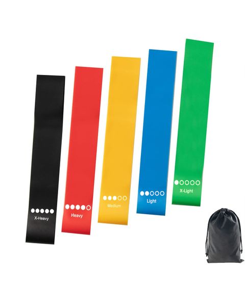 Resistance Bands Latex Rubber Loops Bands Fitness Yoga Equipment - Set of 5