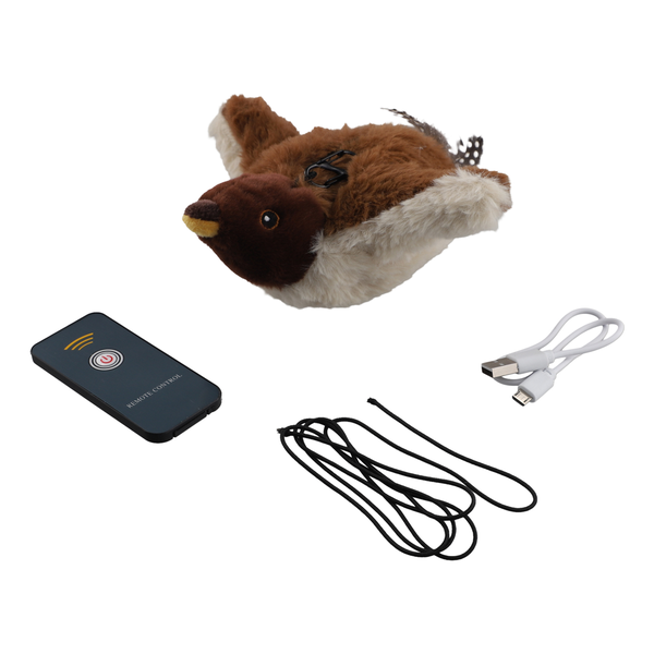 Rechargeable Chirping Flapping Birdplush Kitten Exercise Toys