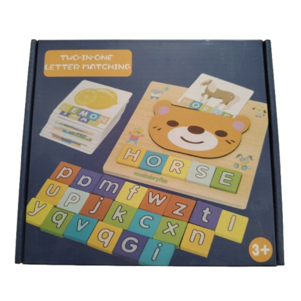 Two-In-One-Letter-Matching Alphabet Wooden Puzzle