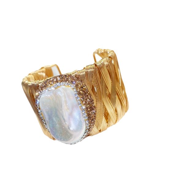 Natural Baroque Wide Bracelet