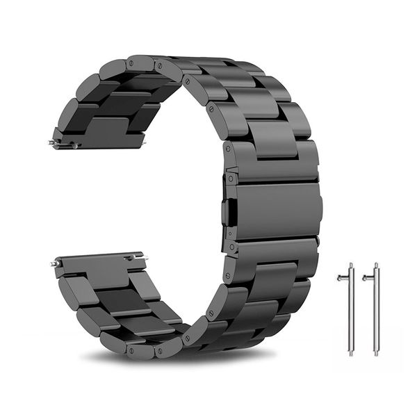 Universal Watch Replacement Stainless Steel Strap - Black - 20.0 mm
