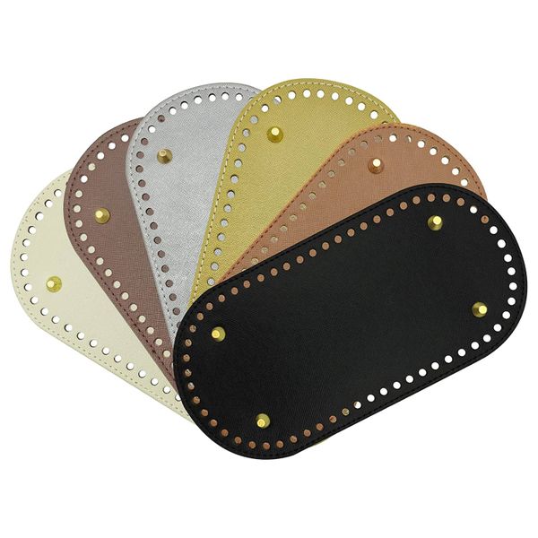 6 Pack PU Leather Bag Bottom for Crochet Bag Bottom 25X12cm,6 Colors)