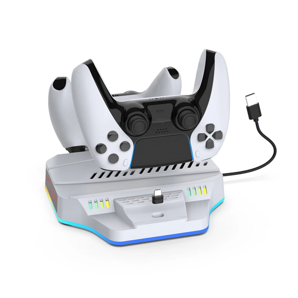 2 in 1 Multi-Functional RGB Cooling &amp; Charging Station for PS5 Pro/Slim